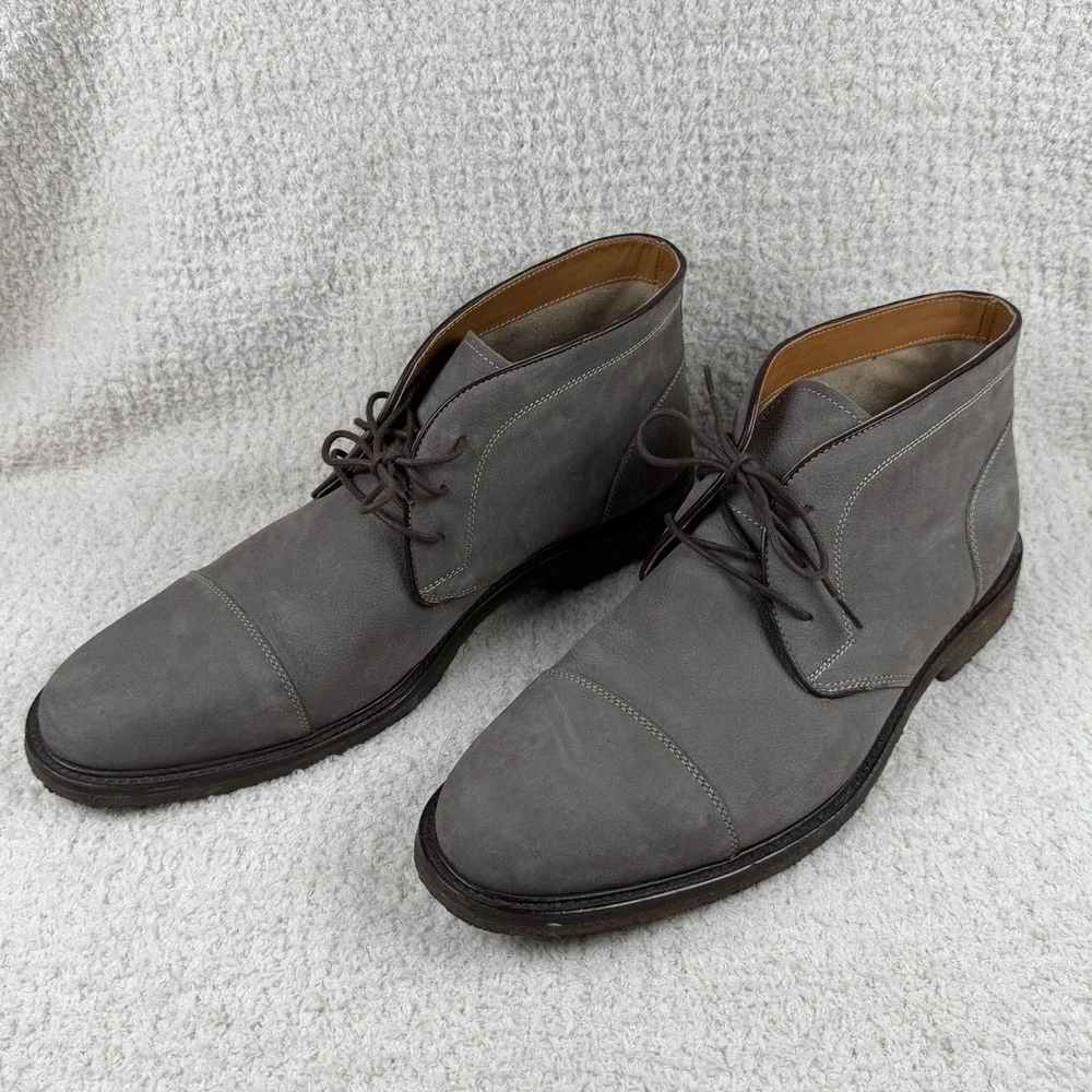 Johnston Murphy Men's Size 13.0 M Calder Chukka Desert Boots Grey Leather Crepe